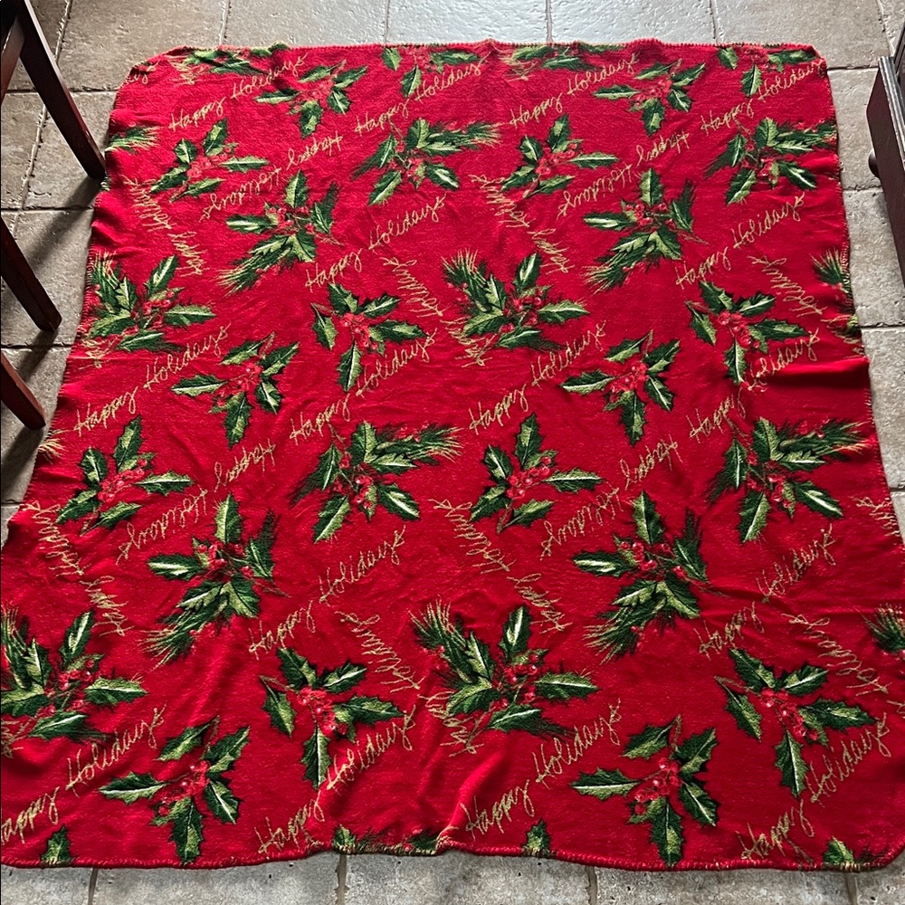 Festive Red Holiday Blanket